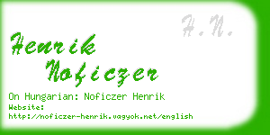 henrik noficzer business card